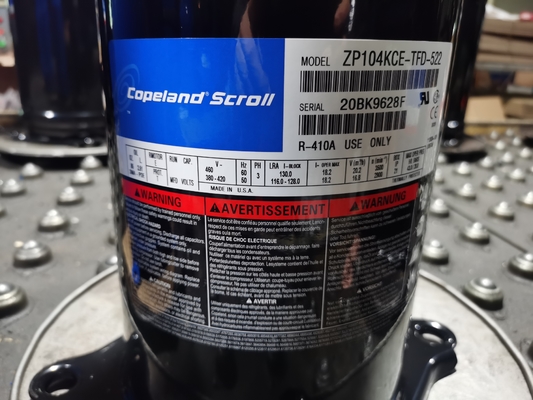 3HP Low Temperature Copeland Scroll Compressor ZB21KQE-TFD-558 Hermetic Compressor