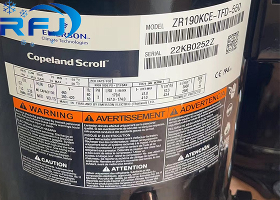 खरीदें 15HP एमरसन कोपलैंड स्क्रॉल कंप्रेसर ZR190KCE-TFD-550 ZR श्रृंखला R410a online manufacture