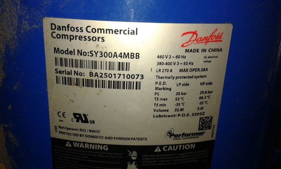 खरीदें Lubricated Style 25HP R22 R407C  Hermetic Compressor SY300A4MBB Low Noise online manufacture
