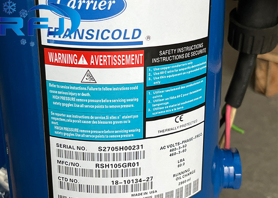RSH105GR01 S2705H00231 रेफ्रिजरेटेड कंटेनर के लिए वाहक स्क्रॉल कंप्रेसर