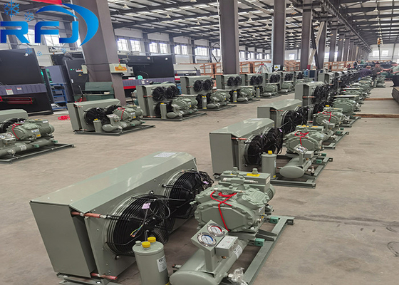 वाणिज्यिक उपयोग के लिए 15HP-20HP सेमी-हर्मेटिक हाई-टेम्प एयर-कूल्ड कंडेनसिंग यूनिट