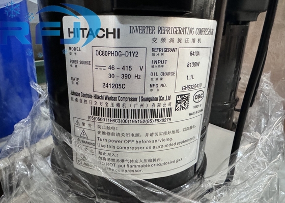 R410A शीतलक एसी स्क्रॉल कंप्रेसर HITACHI DC80PHDG-D1Y2 शीतलन आवश्यकताओं के लिए